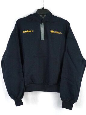 Scuffers With Love Sign Cotton Hoodie in Black and Yellow - Size Medium - NWT